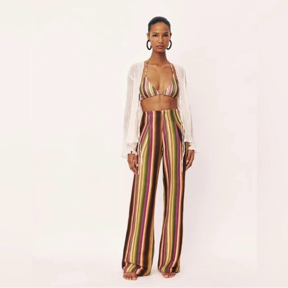 Savannah Red and Yellow Wide Leg pants SZ XXS - Picture 1 of 8